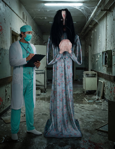Animirana dekoracija zombi, ki žre možgane, 200 cm