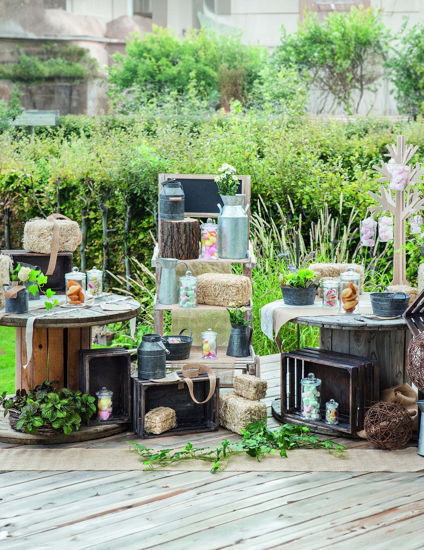 Okras iz slamnatih bal 25 cm naravno podeželje