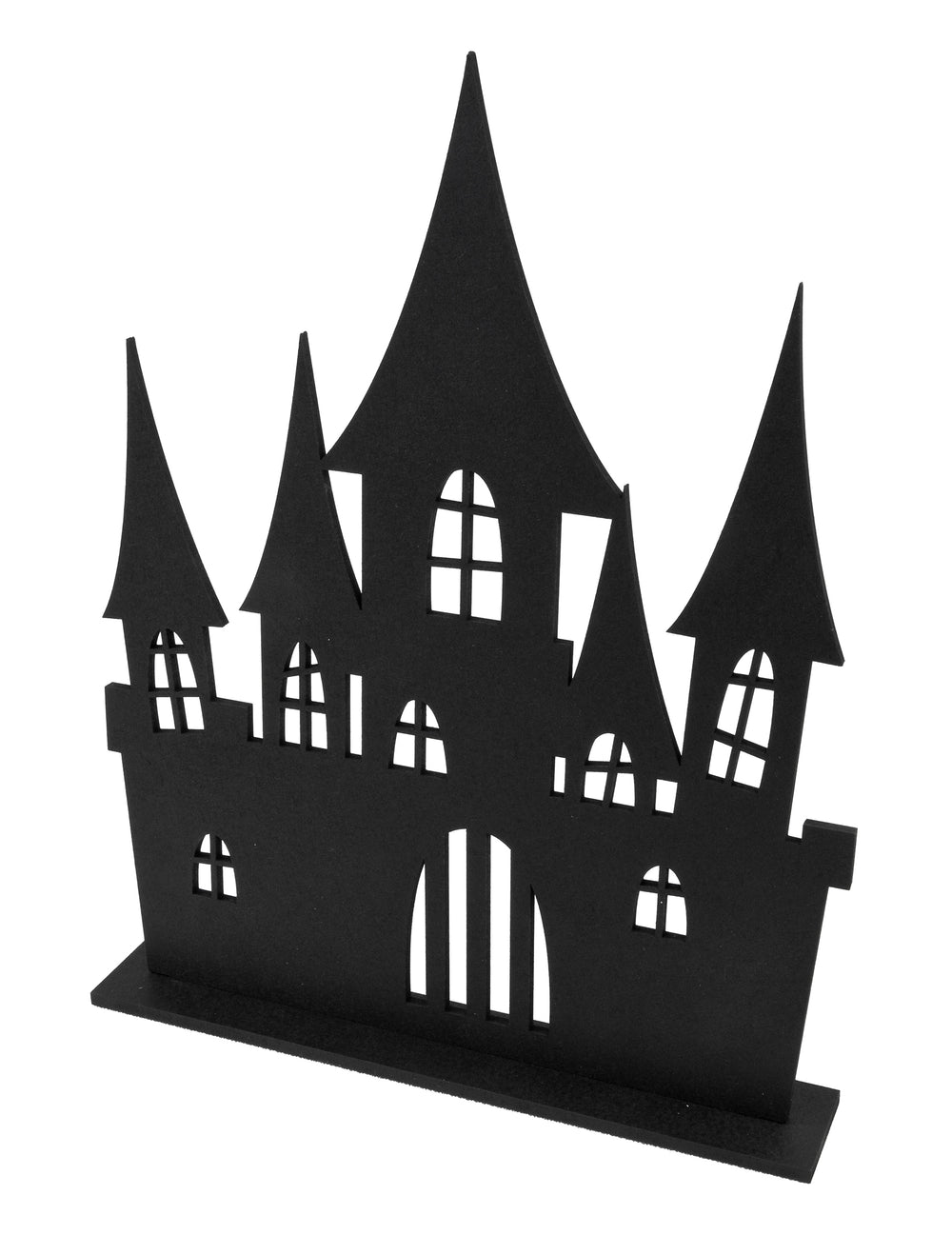 Décoration château hanté pour Halloween en bois noir