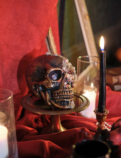 Okras lobanje okrašen diamanti 16 x 15 x 21 cm