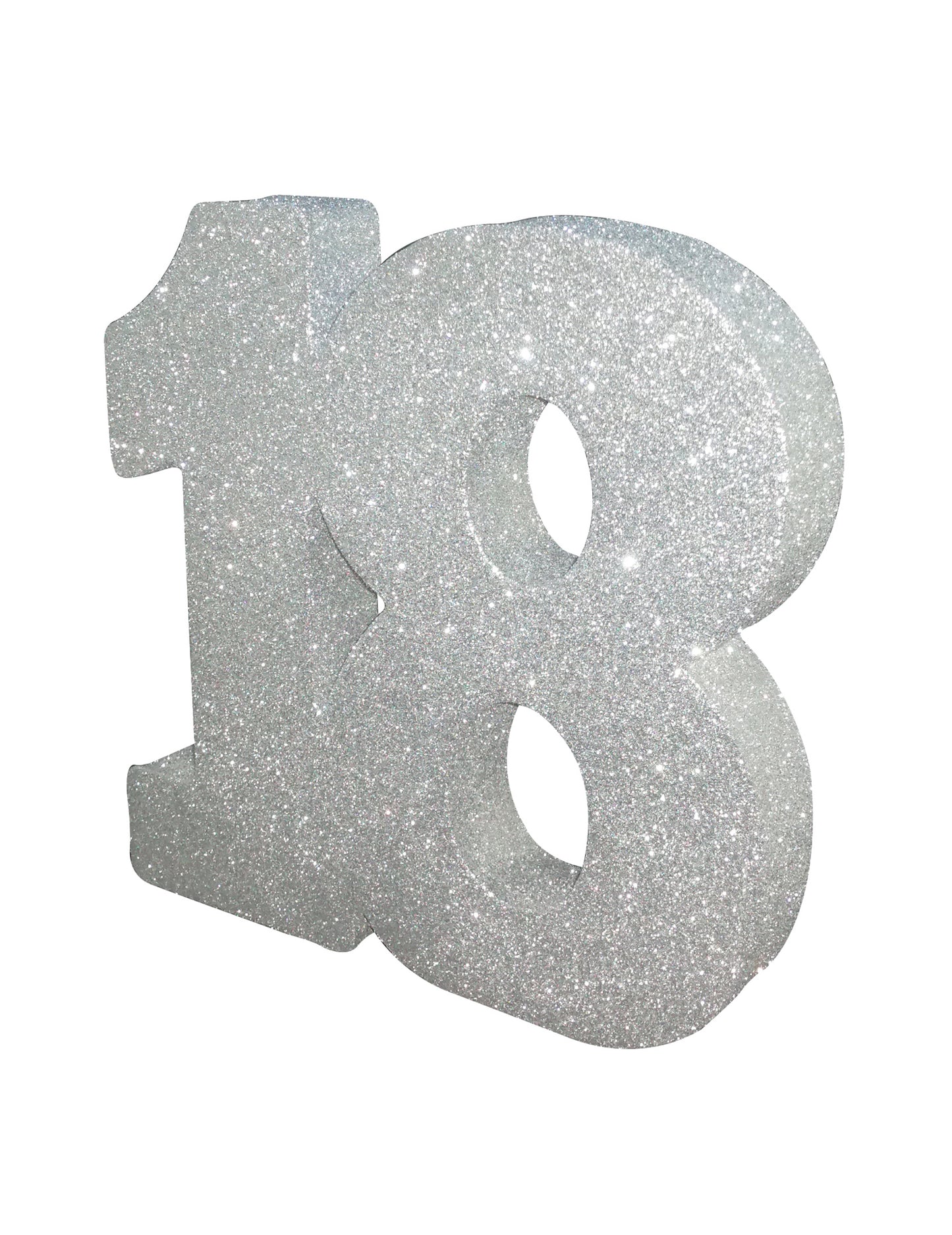 Okrasna miza za 18. rojstni dan, srebrna z bleščicami, 20 x 20 cm za rojstni dan