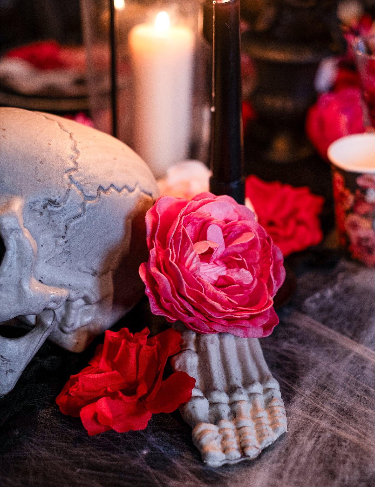 Starinske roza in fuksijaste namizne dekoracije 12 cm letnik