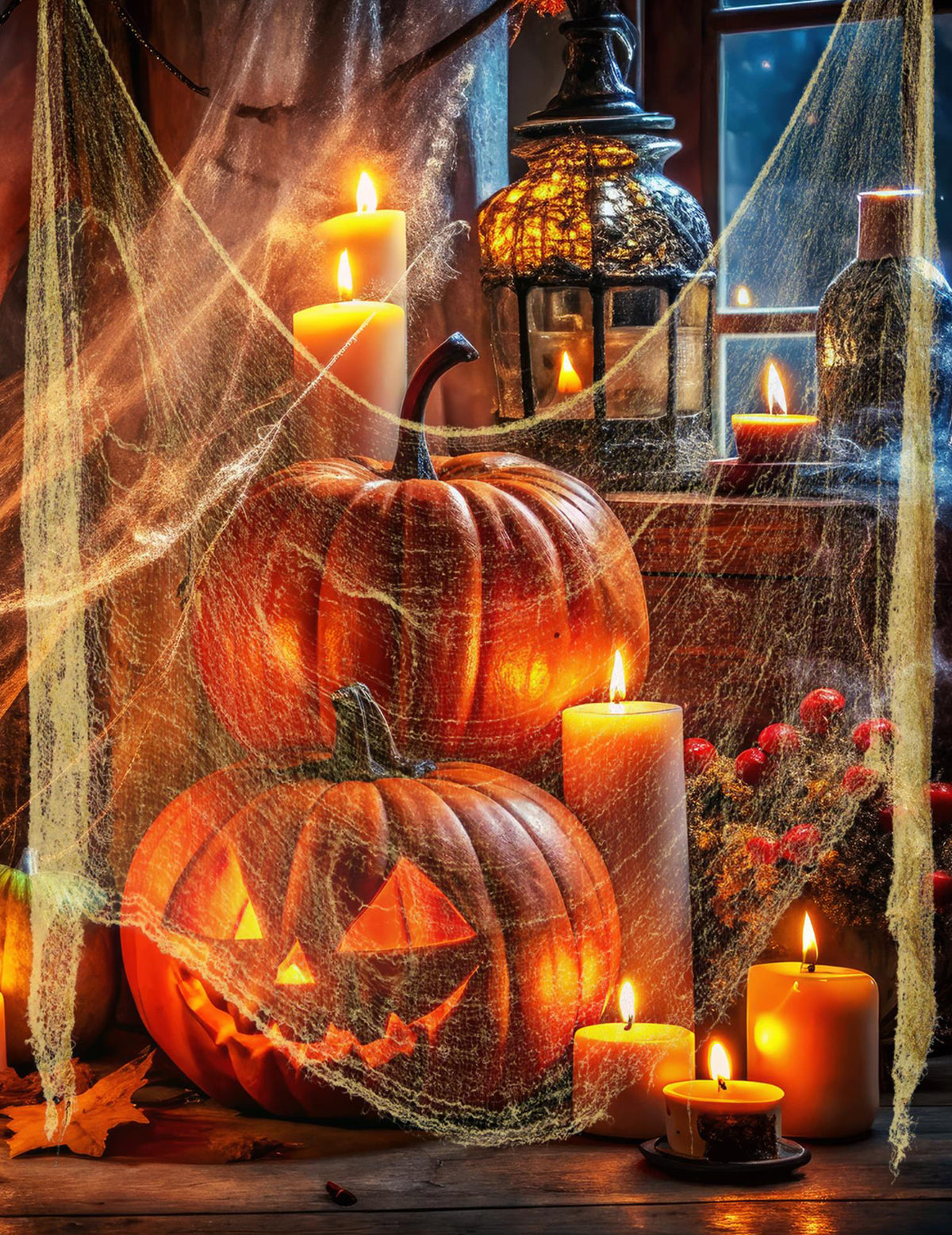 Mise en situation de la décoration drap Halloween