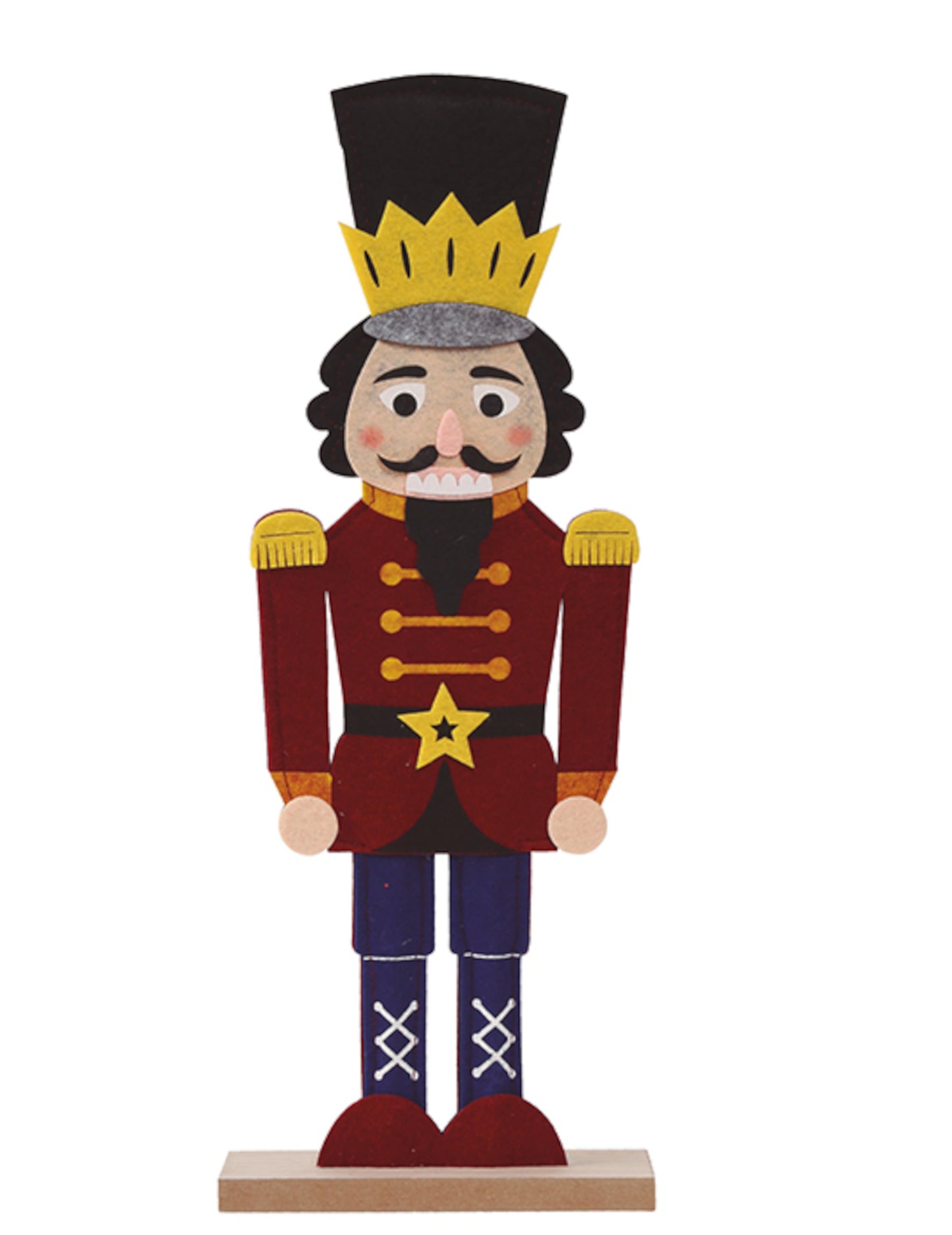 Lesena in filcana dekoracija Hrestač 42 cm, Božični vojak