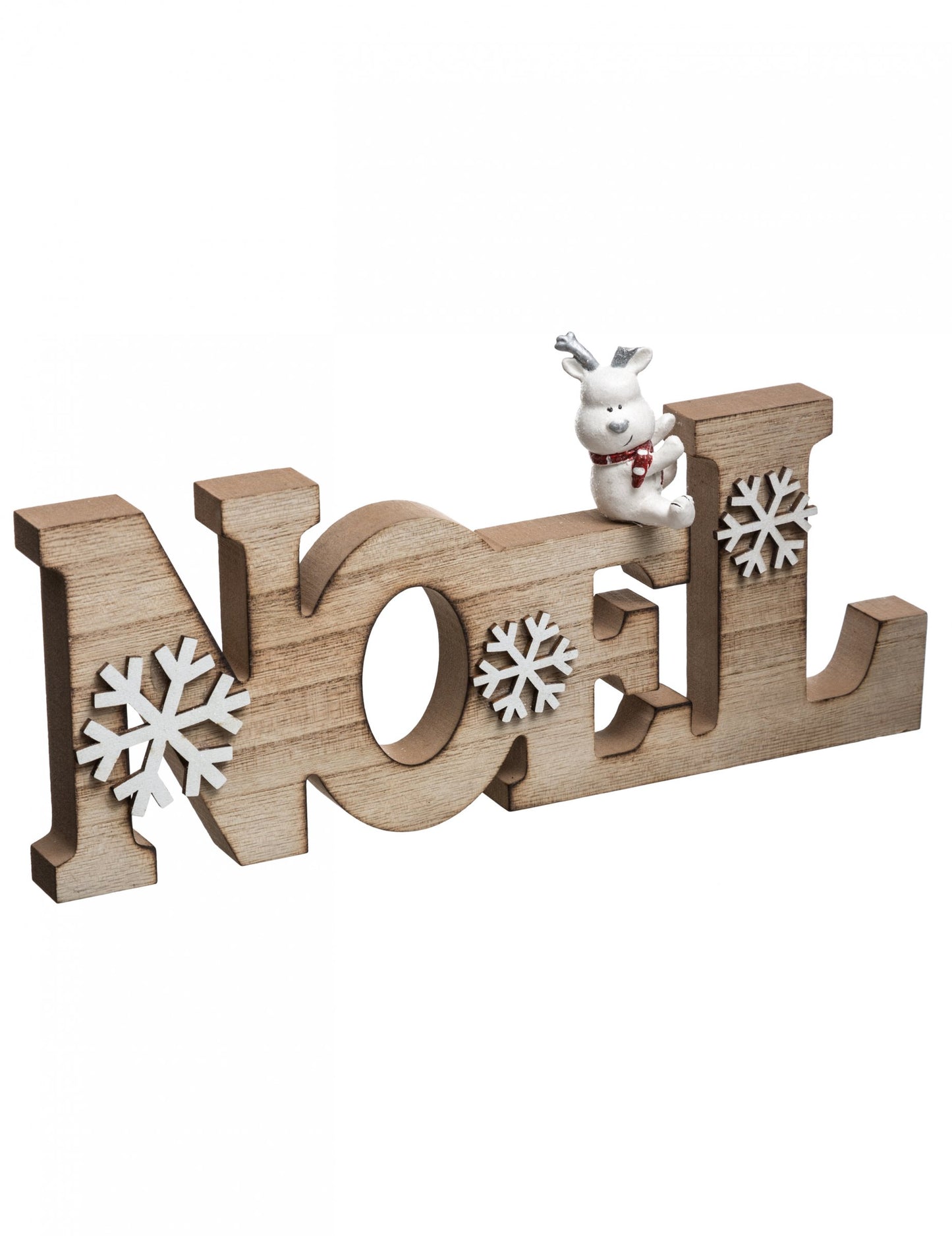 Lesena božična dekoracija 14,5 x 30 cm z jeleni