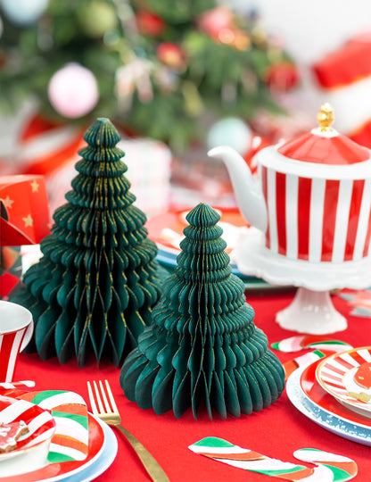 Okras za božično drevo iz papirja s satjem 15 cm zelena in zlata