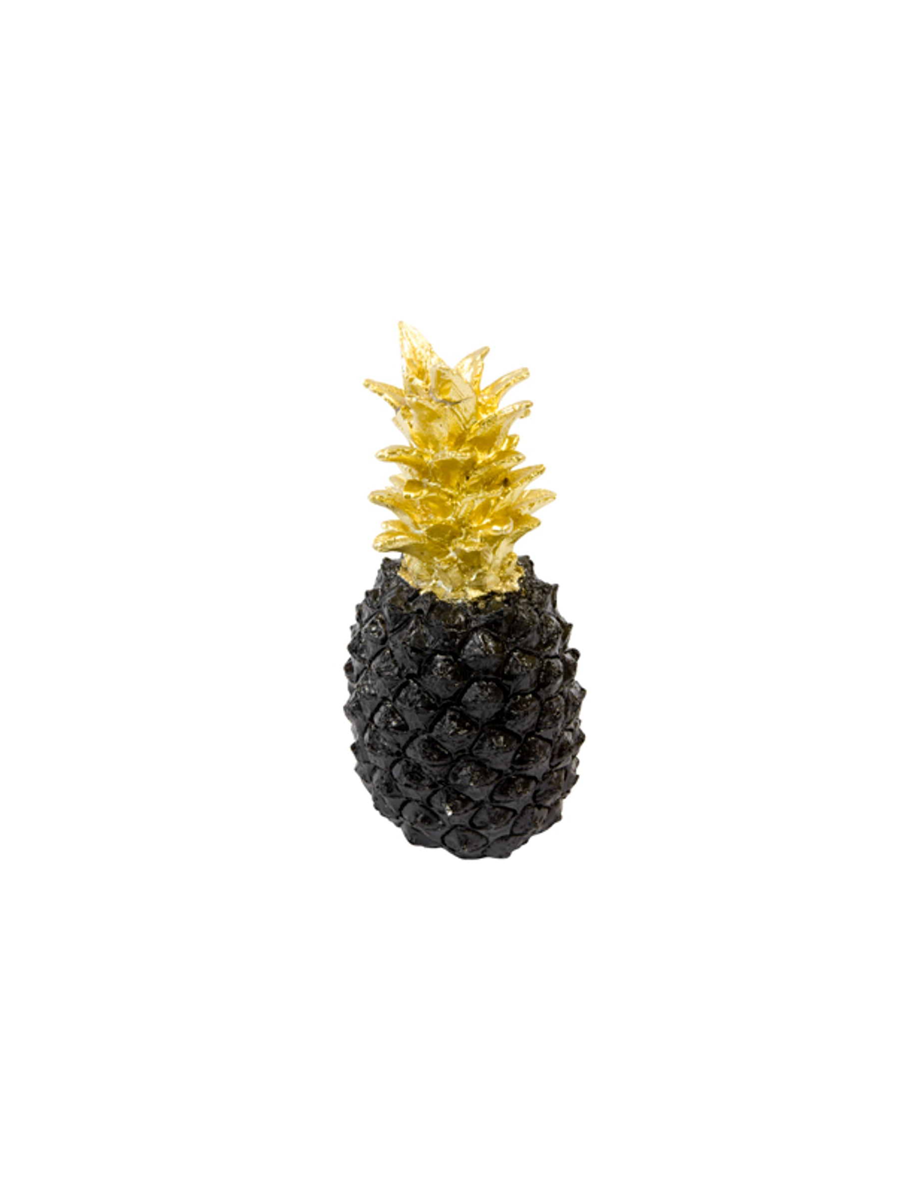 Décoration en résine ananas noir et doré tropical chic