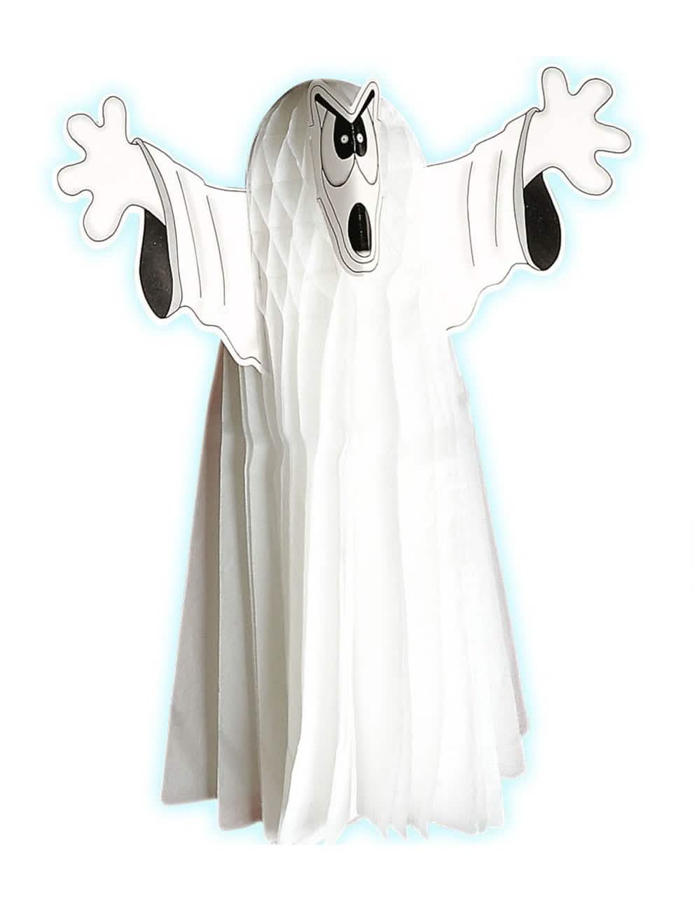 Halloween bela fosforescenčna dekoracija duhov v papirju s satovjem