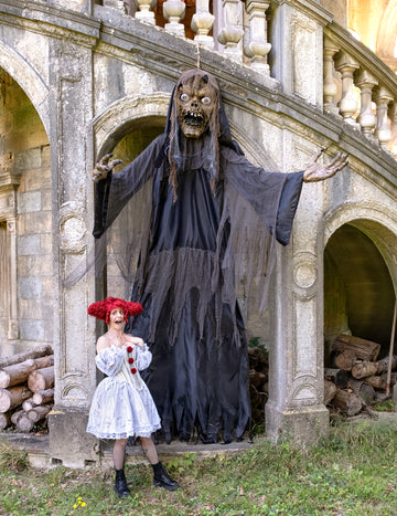 Velikanska dekoracija za noč čarovnic: viseča čarovnica/zombi, 3,50 m