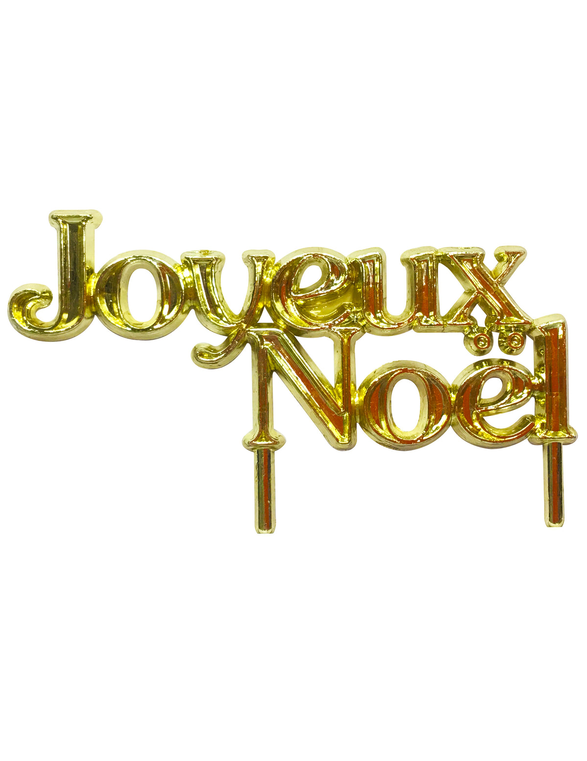Décoration Joyeux Noël pour bûche doré