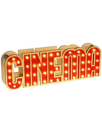 Décoration lumineuse en bois Cinéma pour fête rouge avec éclairage LED