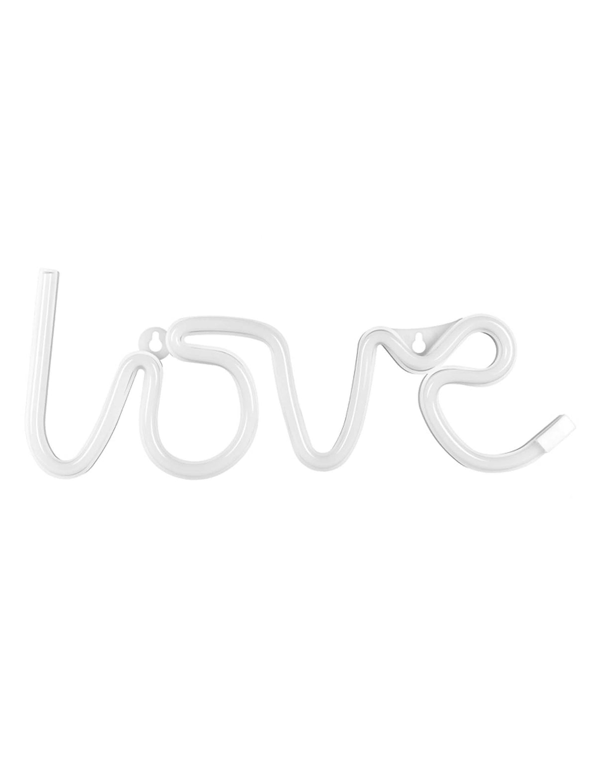 LED neonska svetlobna dekoracija love bela na baterije