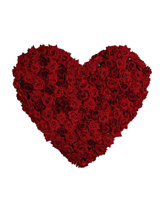 Décoration murale cœur de roses pour fête rouge