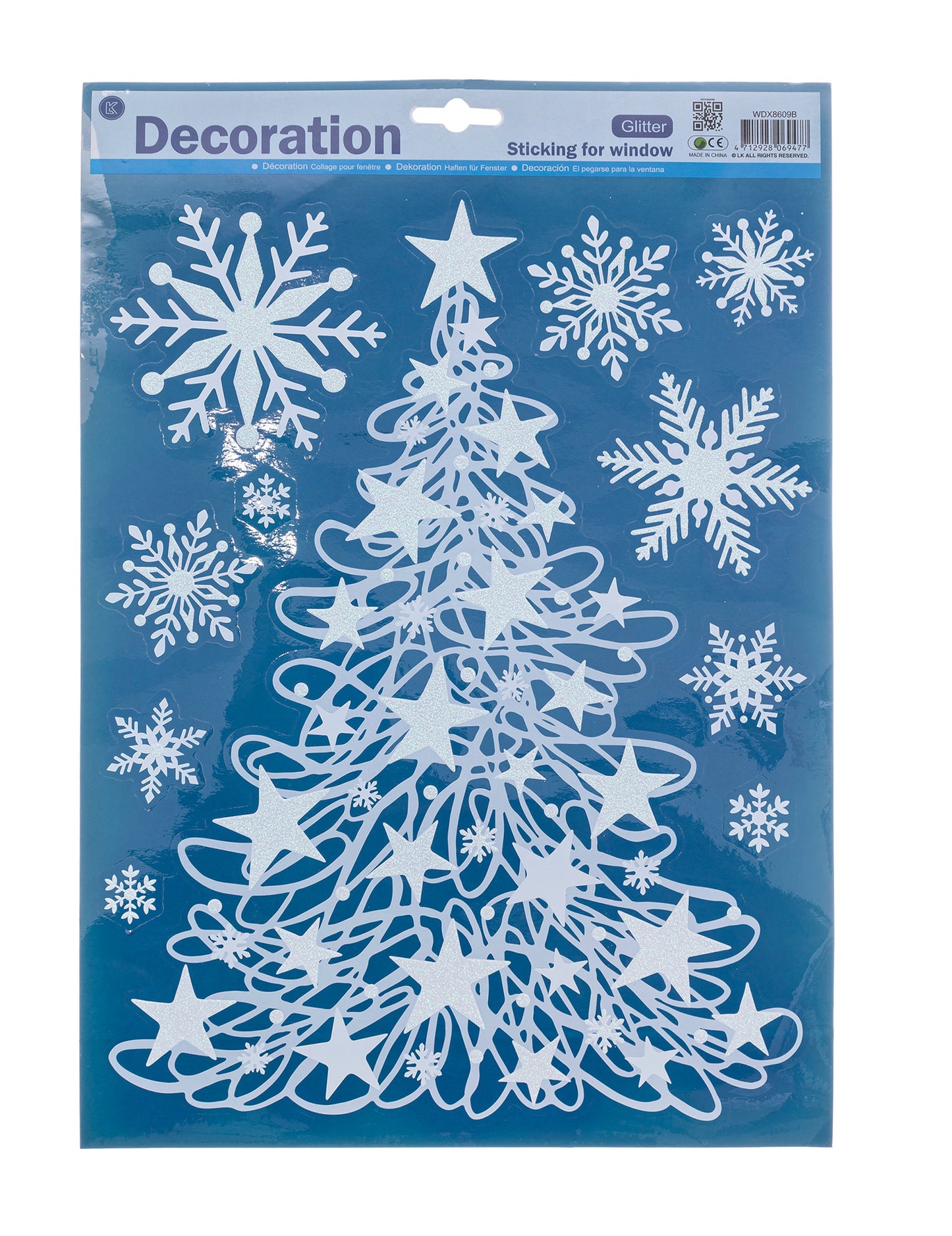 Okrasitev okna 24 x 41 cm jelka in severni jelen