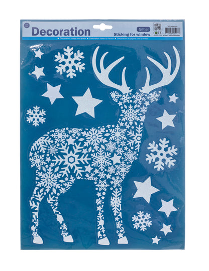Okrasitev okna 24 x 41 cm jelka in severni jelen