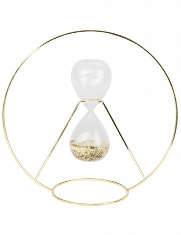 Zlata kovinska dekoracija peščene ure 35 cm namestiti