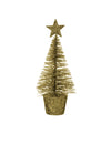 Décoration sapin à poser de Noël pour fête doré en métal pailleté