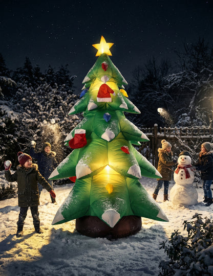 Napihljiva in svetleča božična drevesna dekoracija 183 cm 