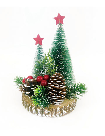 Tradicionalni okraski za božično drevo na hlodu 21 cm osrednji del