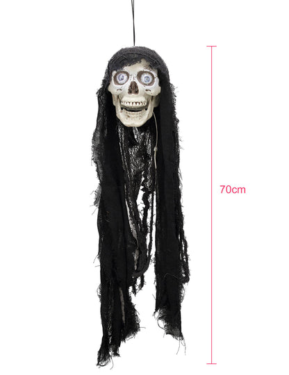 Svetlobna in zvočna animirana dekoracija lobanje 70 cm