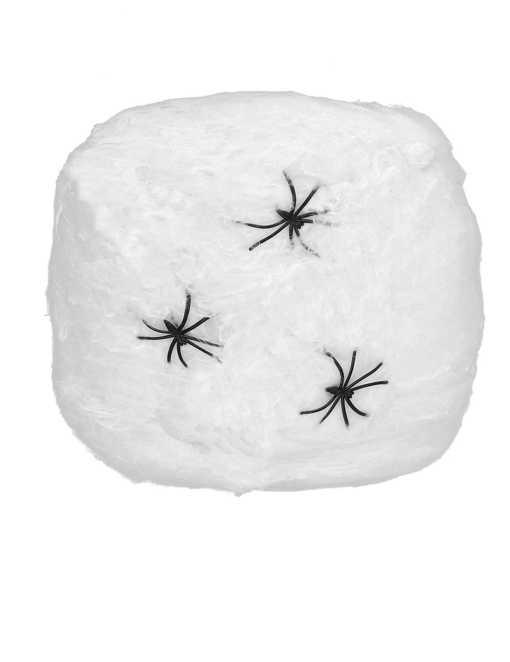 Décoration toile d'araignée Halloween blanche avec araignées noires 20 g