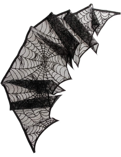 Dekoracija pajčevina iz črne čipke 43 cm x 2,50 m