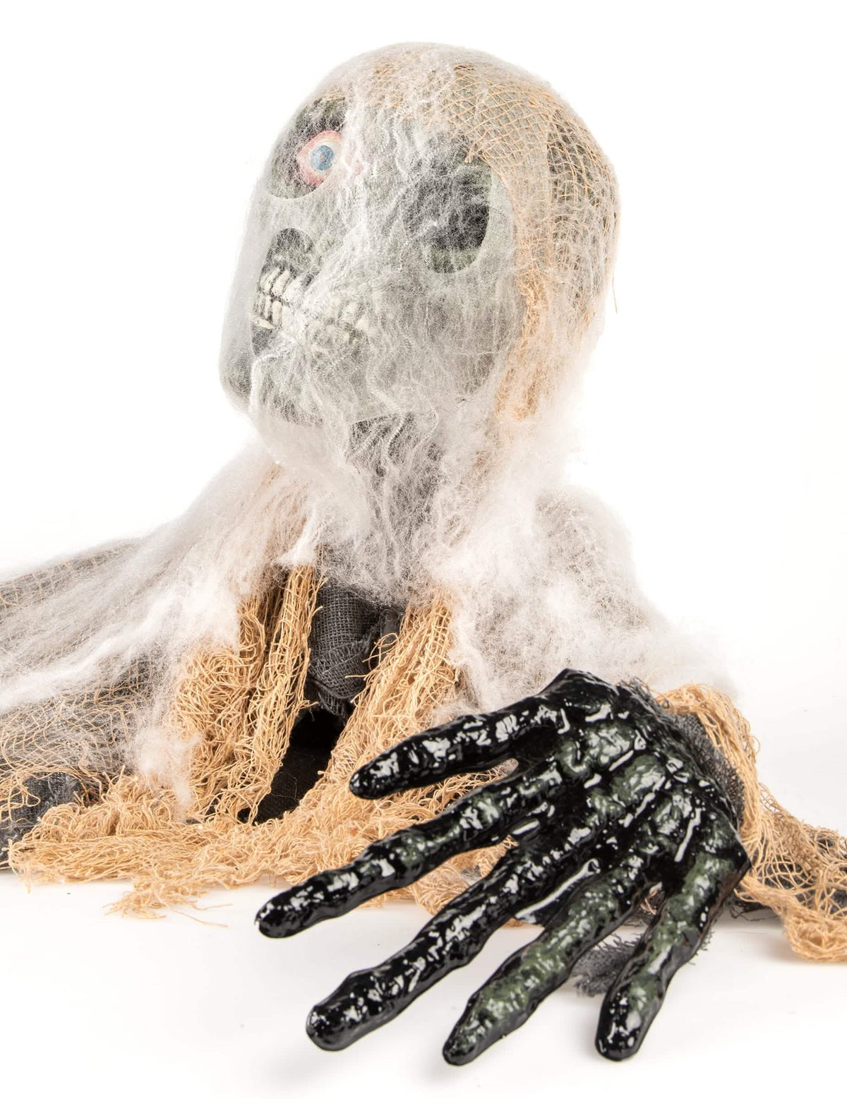 Podrobnost črne skeletne roke animirane halloween dekoracije zombiji