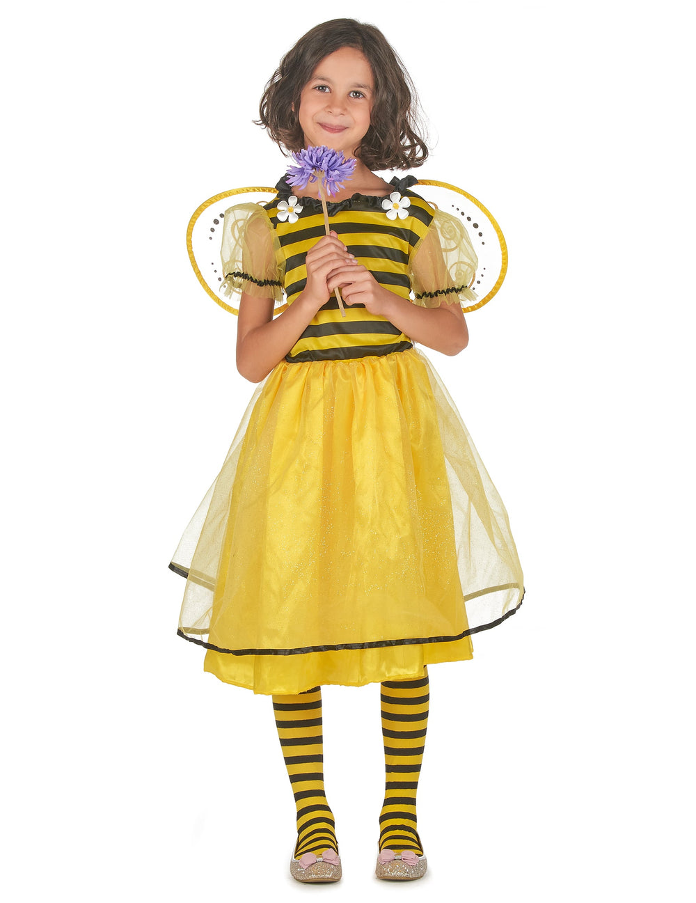 Déguisement abeille tutu avec ailes pour filles jaune et noir