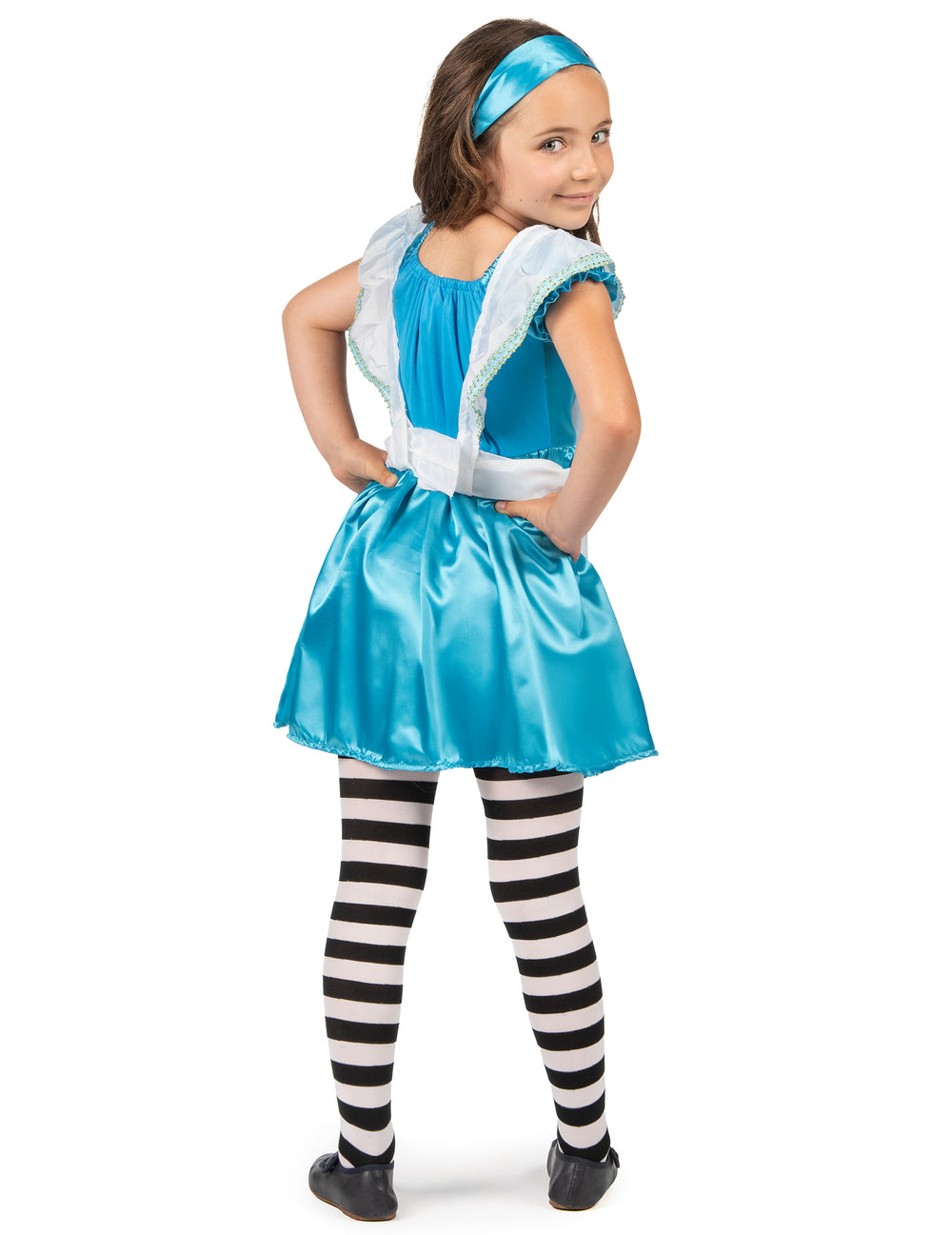 Vue de dos du déguisement Alice pour fille
