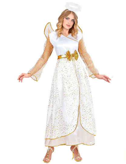 Ženski belo-zlati kostum angela