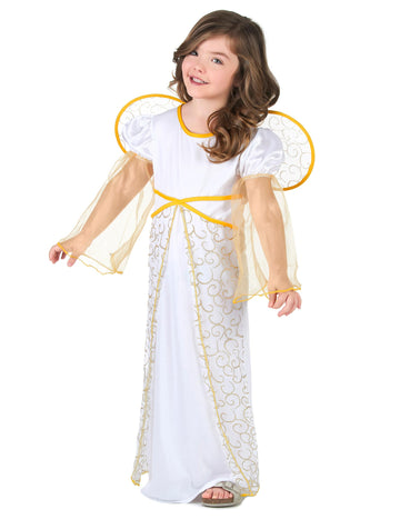 Beli angelski božični kostum za dekleta