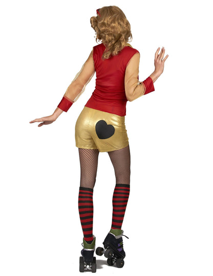 Kostum zlata in rdeče ženske 80 -ih