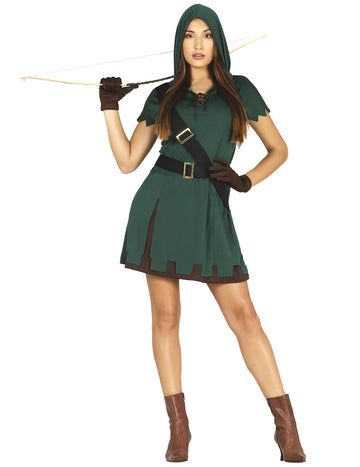 Ženski zeleni lokostrelski kostum