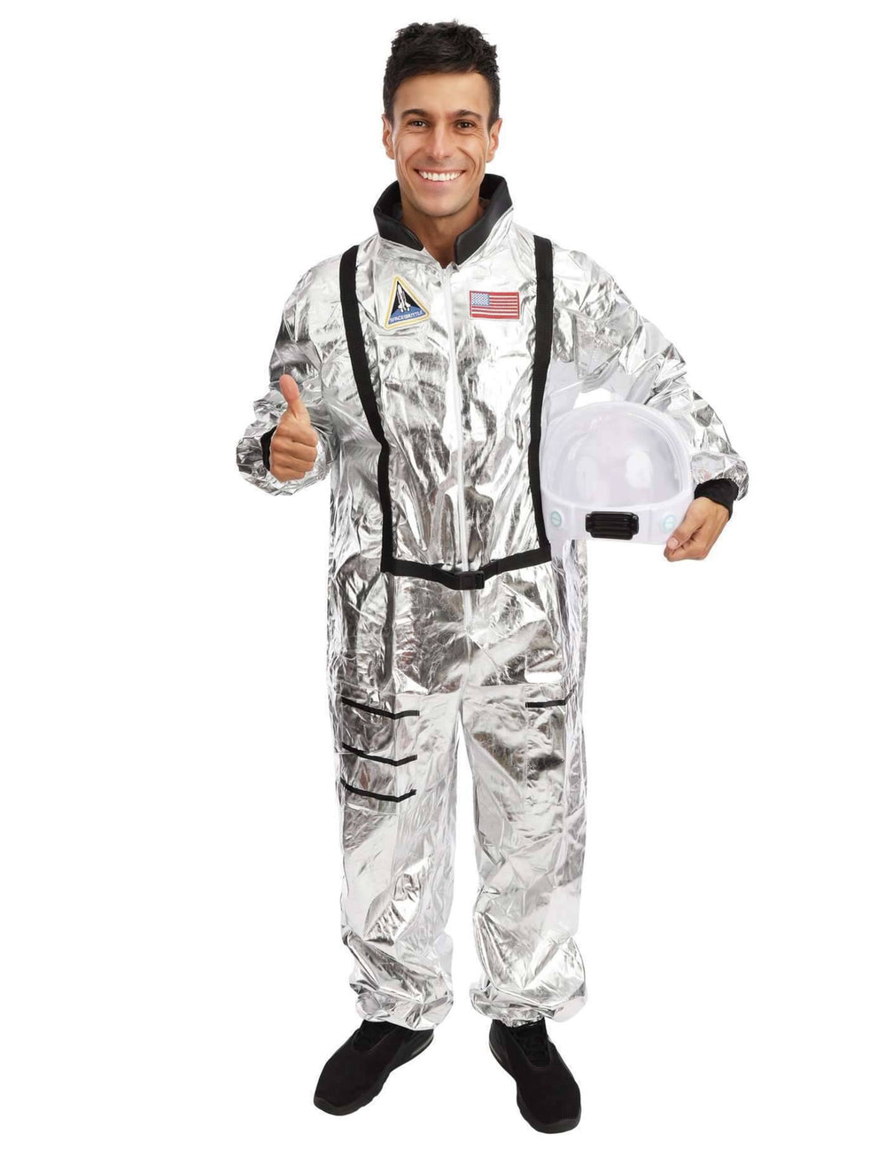 Déguisement d'astronaute pour homme adulte argent avec casque