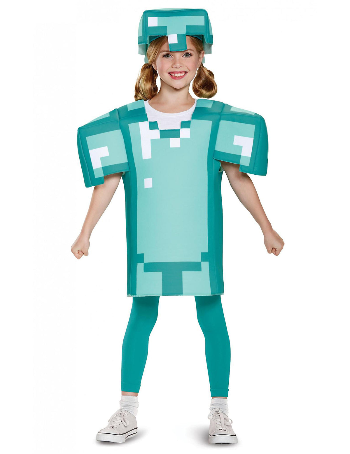 Vue de face du déguisement armure Minecraft