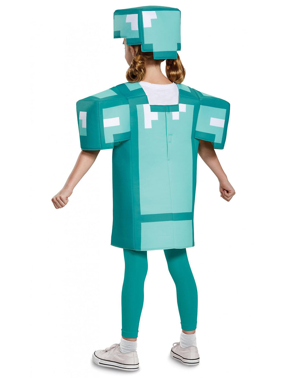 Vue de dos du déguisement armure Minecraft pour enfant