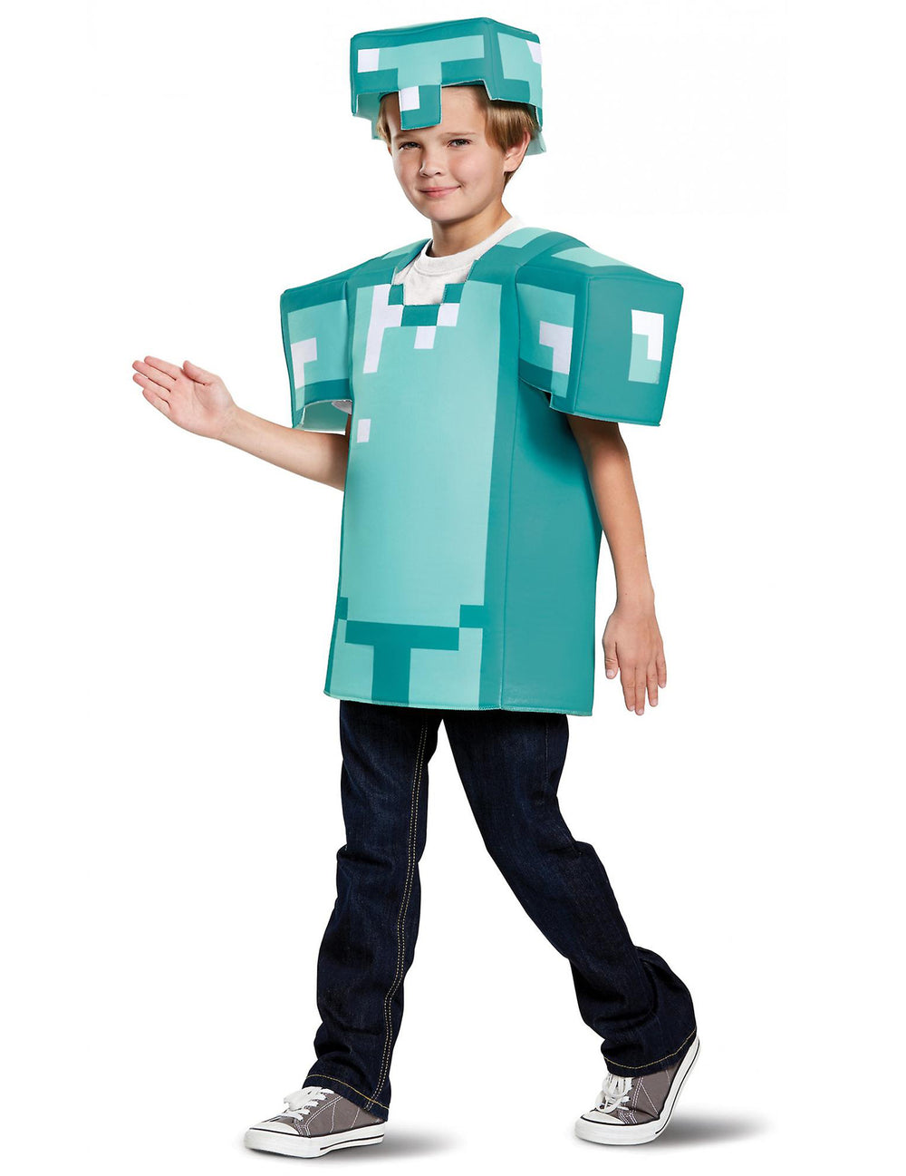 Vue de profil du déguisement armure Minecraft pour enfant