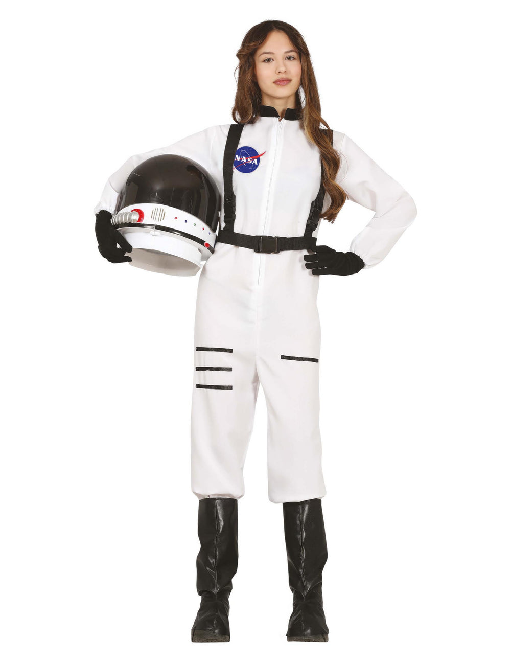 Vue de face du déguisement d'astronaute pour adolescent blanc