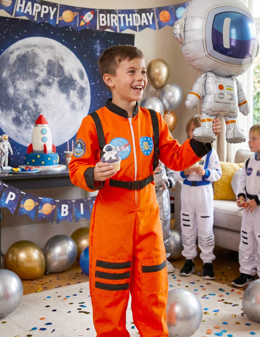 Scenografija rojstni dan astronavti kostuma za deček oranžna