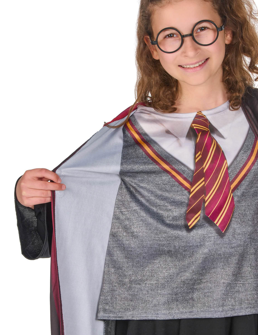 Podrobnost o potiskanem kravatu in zgornjem delu kostuma z dodatki Harry Potter™