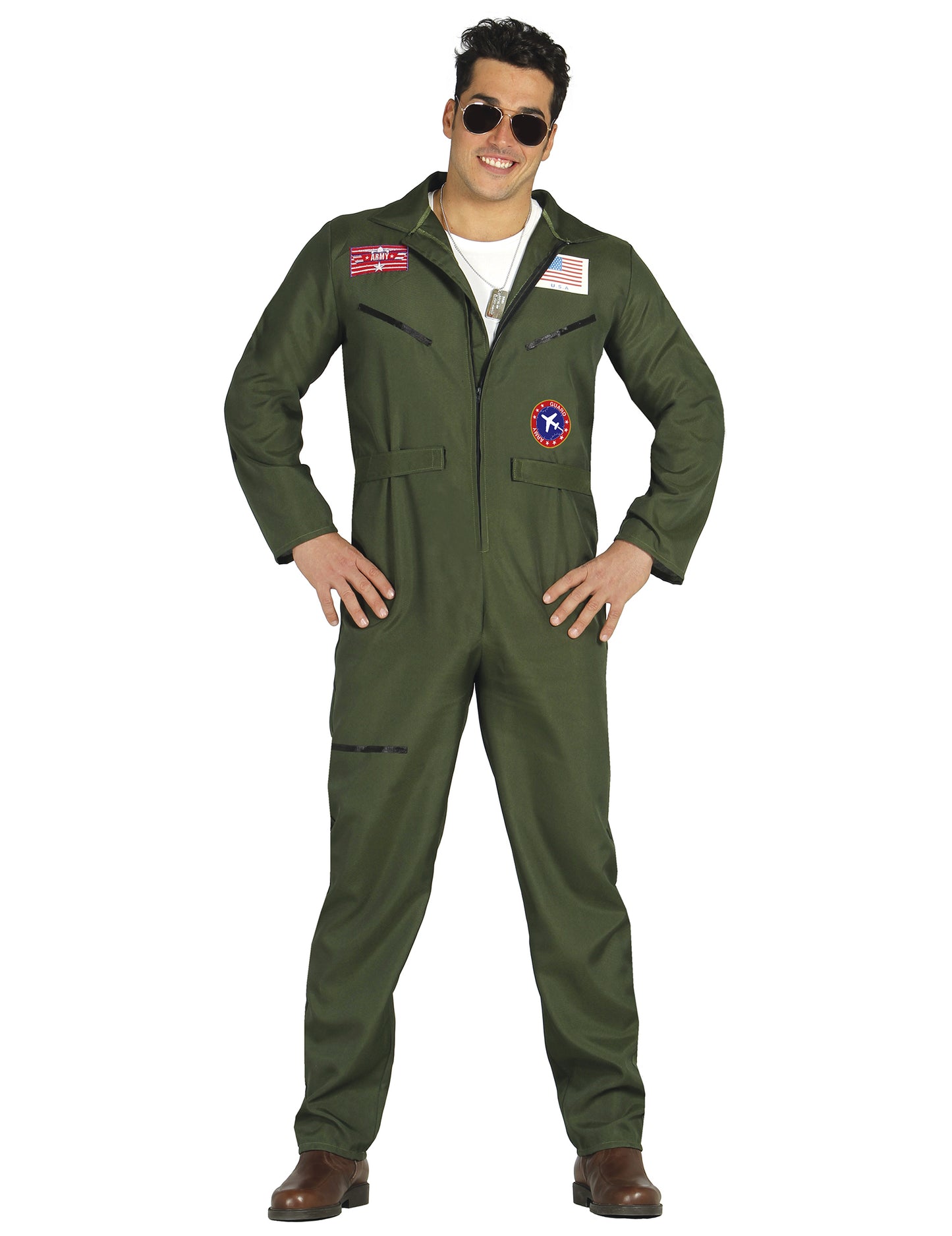 Vue de face du déguisement d'aviateur