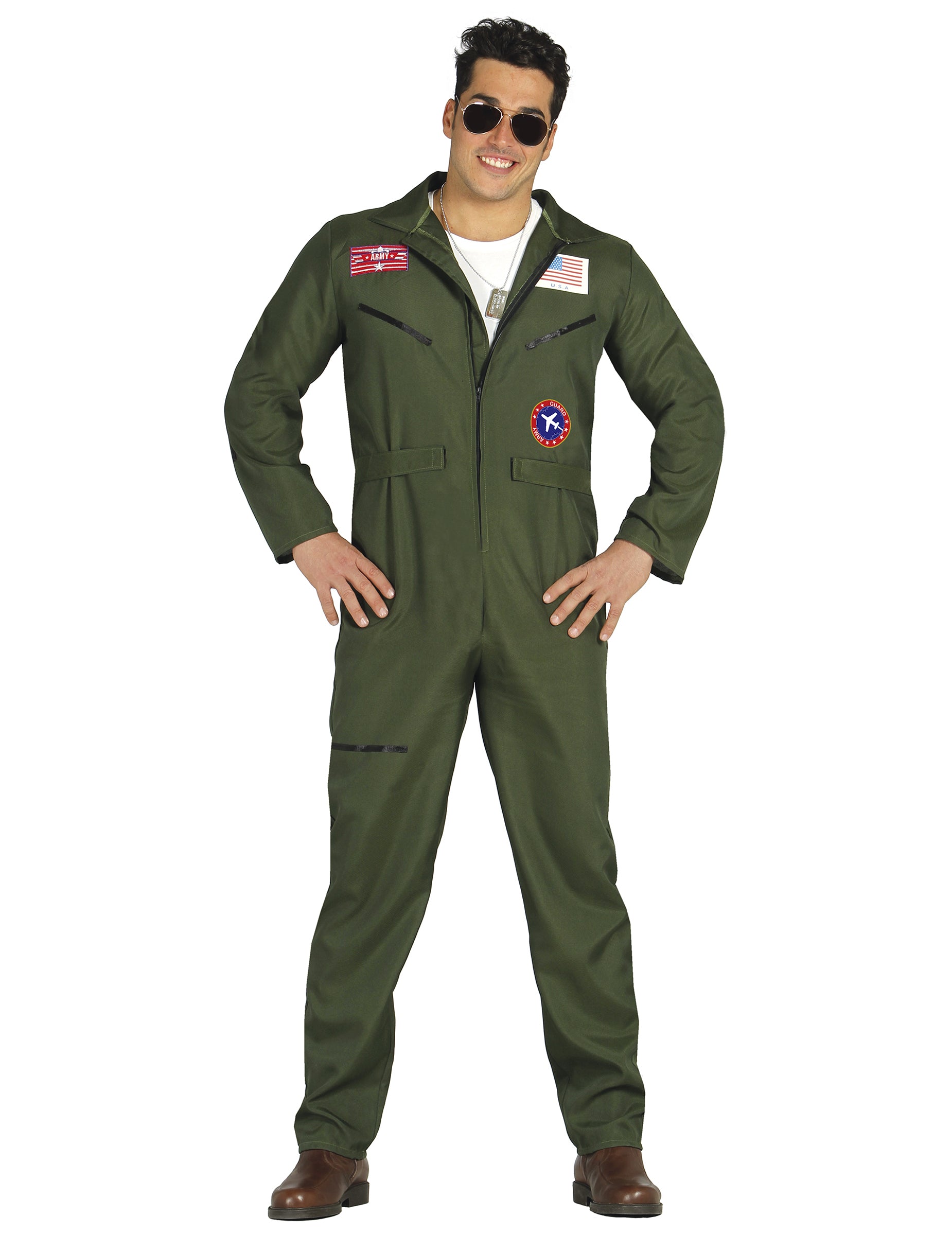 Vue de face du déguisement d'aviateur