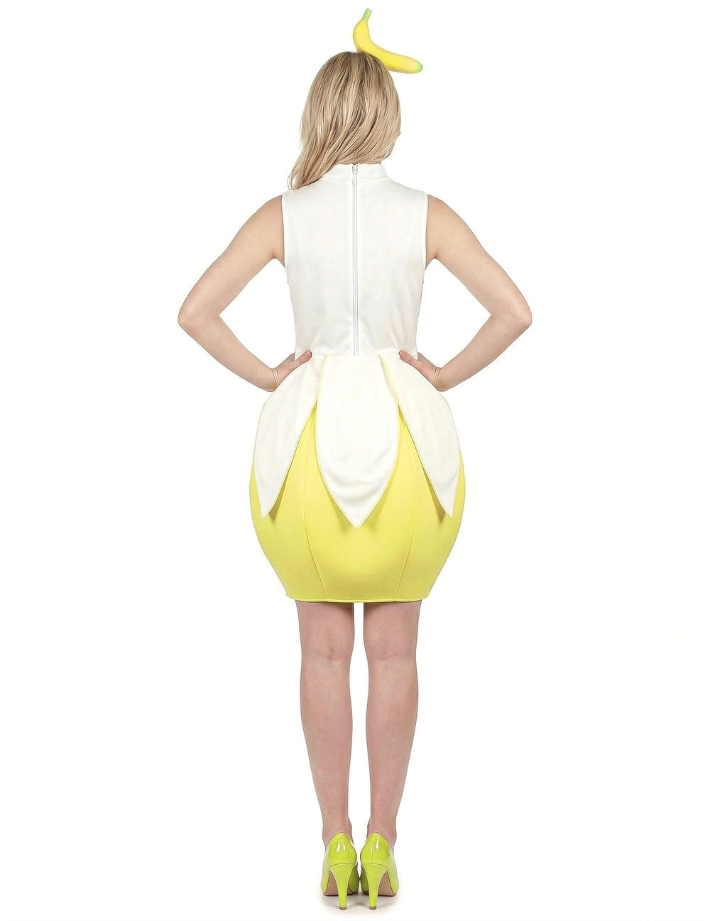 Vue de dos du déguisement de banane pour femme