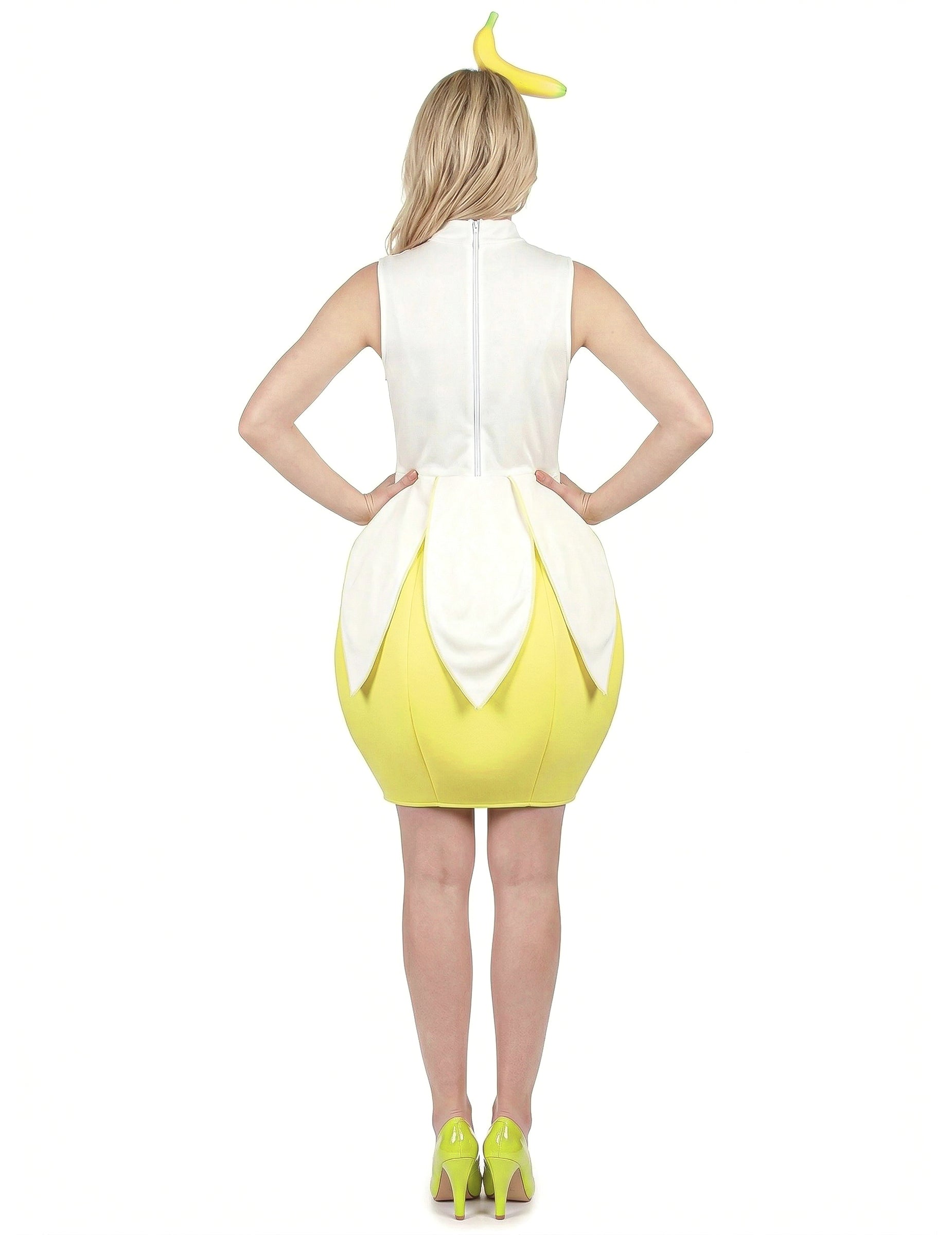 Vue de dos du déguisement de banane pour femme