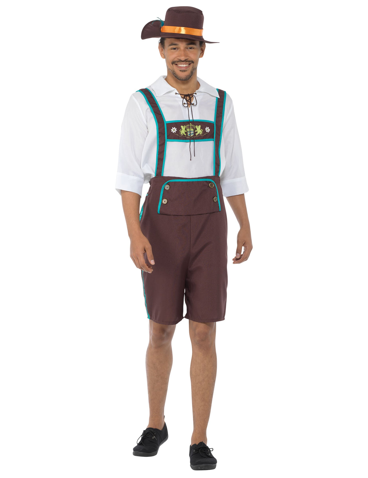 Vue de face du déguisement bavarois pour homme