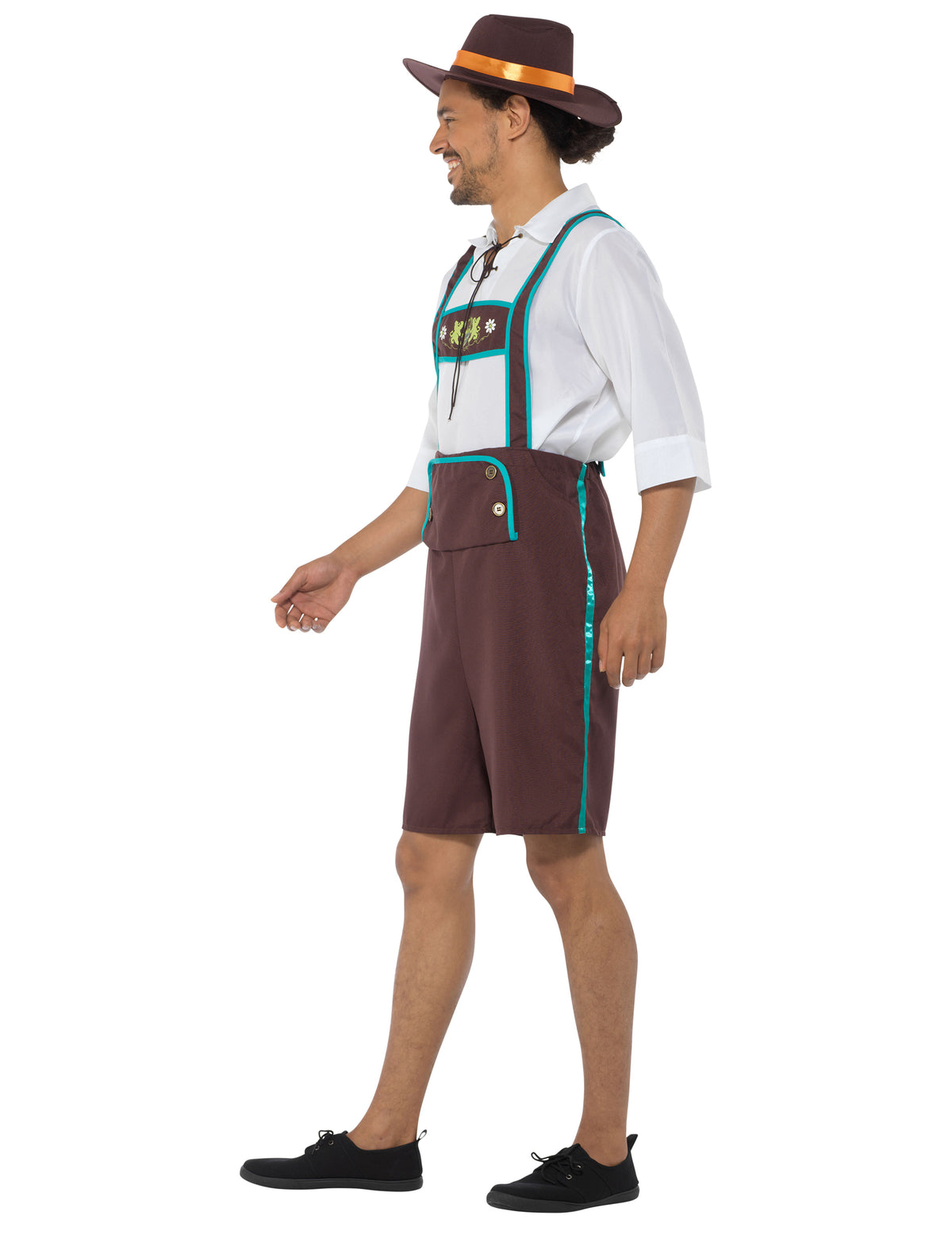 Vue de profil du déguisement bavarois pour homme