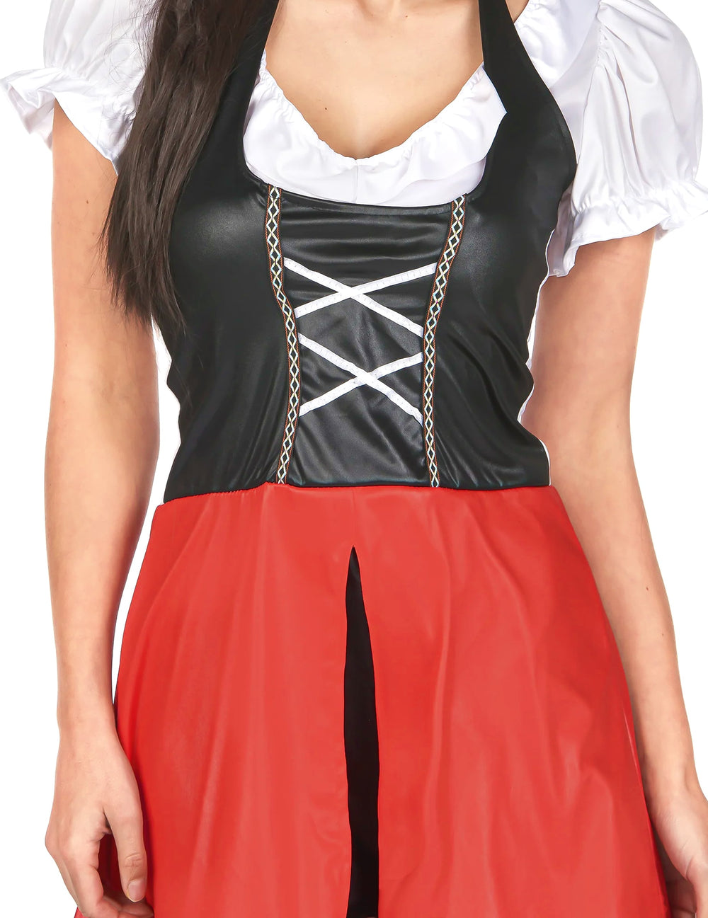 Détail du laçage du bustier du déguisement de bavaroise