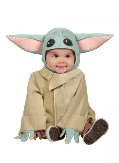 Déguisement bébé Yoda pour bébé The Mandalorian Star Wars vert et beige avec capuche à oreilles