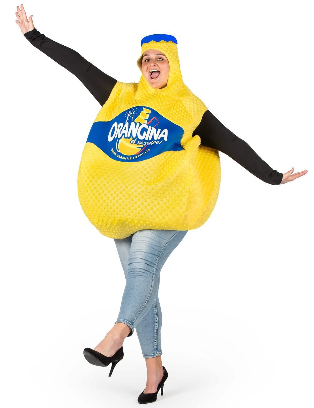 Scenarij preobrazbe v kostum steklenice Orangina™ za odrasli