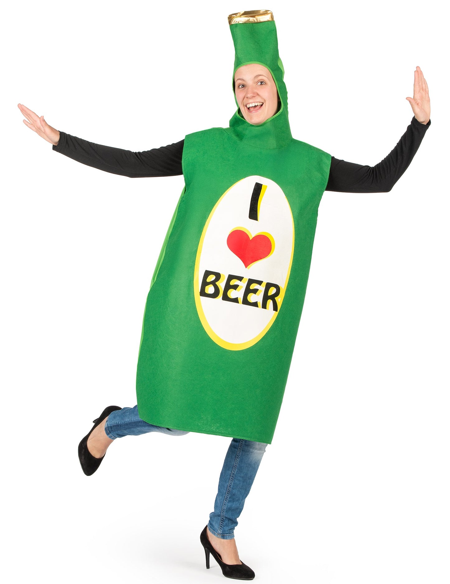 Kostum za steklenico z zeleno pivo odraslimi